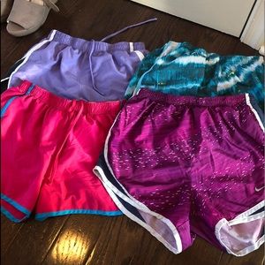 Nike and under armour running shorts